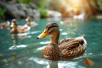 Duck on Tranquil Pond