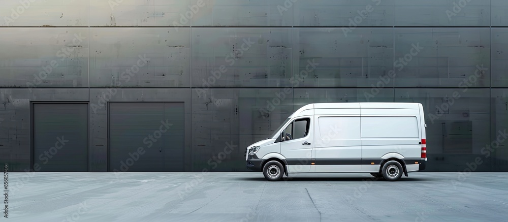 Poster Delivery Van Isolated. with copy space image. Place for adding text or design