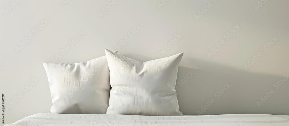 Leinwandbilder modern pillow on a the bed. with copy space image. place for adding text or design