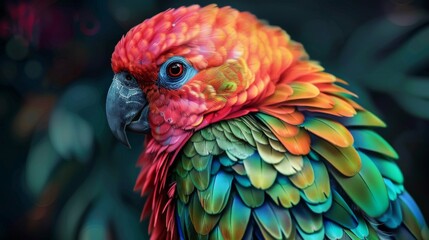 Obraz premium Vibrant Parrot Portrait with Shimmering Feathers