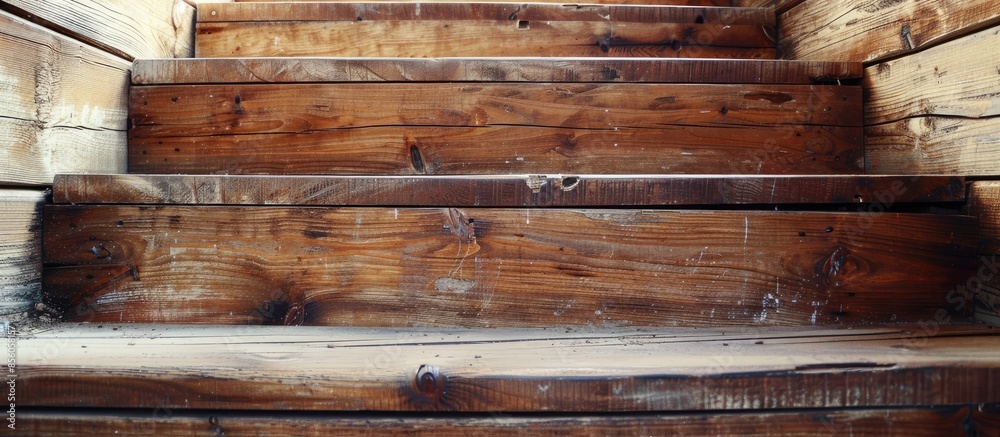 Aufkleber wooden staircase. with copy space image. Place for adding text or design