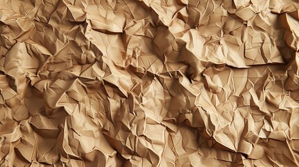Seamless abstract crumpled brown grocery bag butcher or kraft packing paper background wrapping texture wrinkled card stock closeup pattern moving postal shipping or arts crafts backdrop