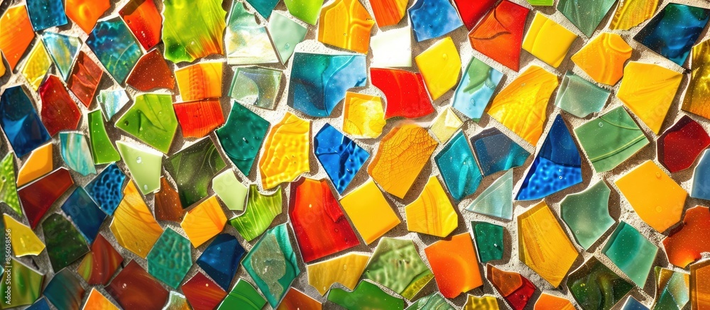 Poster Decorative Colorful glass mosaic art and abstract wall background. with copy space image. Place for adding text or design