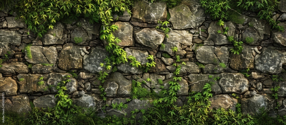 Poster Wild stone wall. with copy space image. Place for adding text or design