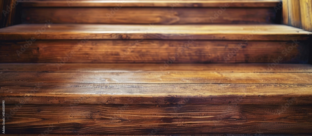 Aufkleber closed up of wooden stairs in home. with copy space image. Place for adding text or design