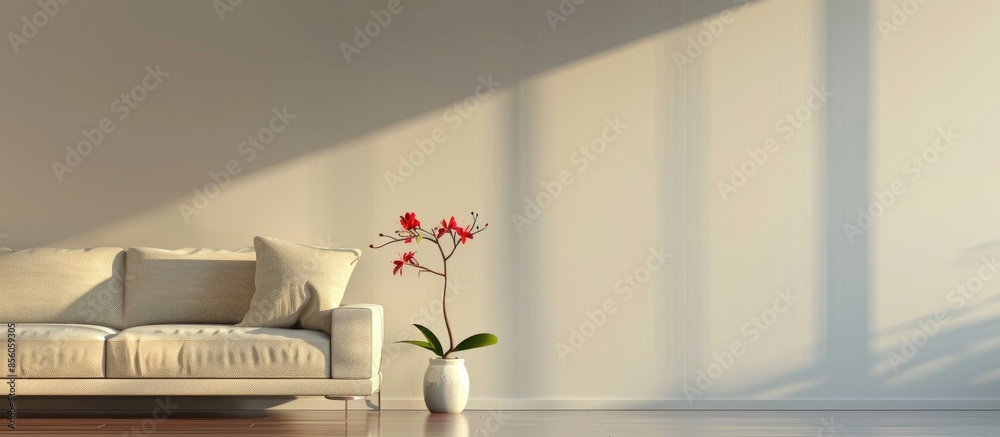 Poster interior design: living room. copy space image. place for adding text or design