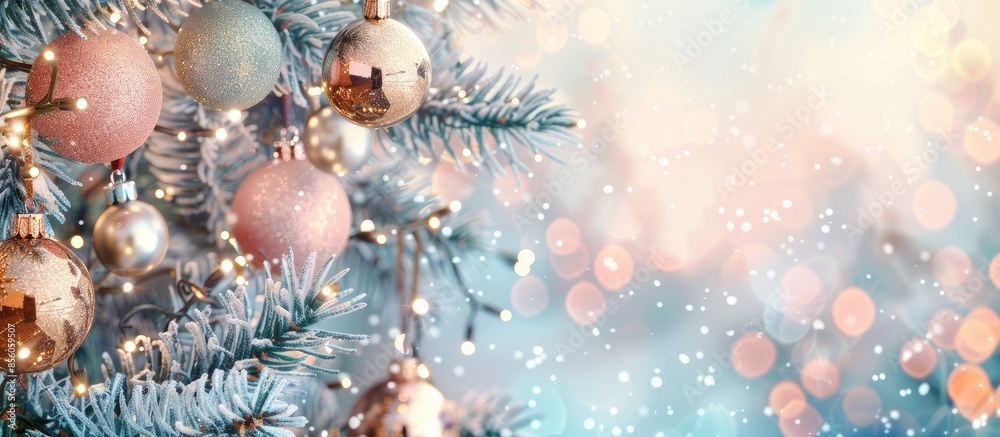 Aufkleber christmas composition pastel background christmas design. with copy space image. place for adding te