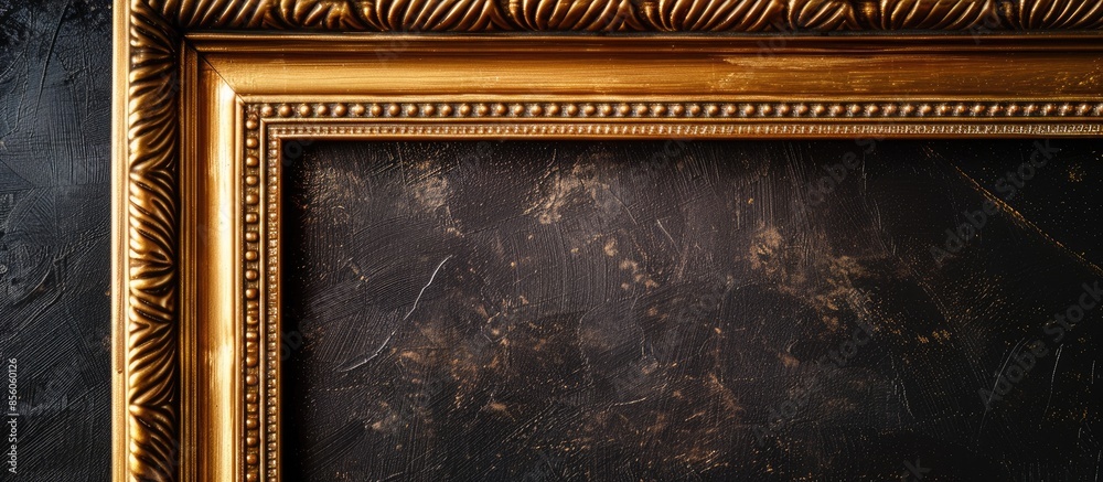 Aufkleber Frame - gold picture frame. with copy space image. Place for adding text or design