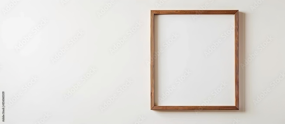 Poster Wooden picture frame over white background. with copy space image. Place for adding text or design