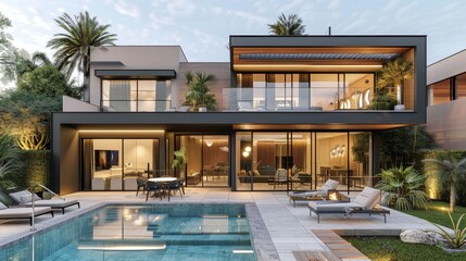 Fototapeta premium Premium townhouses and villas in an exclusive residential development