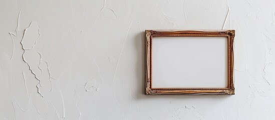 a picture frame on a white. with copy space image. Place for adding text or design