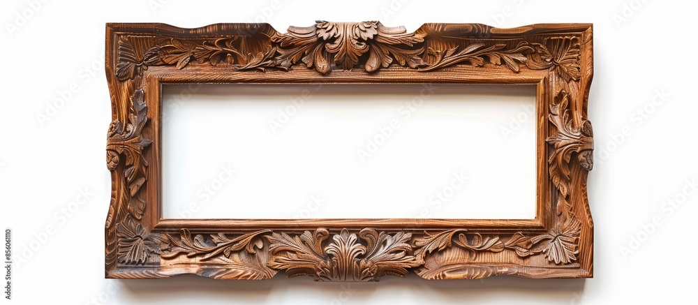Aufkleber one-piece vintage wooden frame, isolated on white background. natural patterns, texture. with copy s
