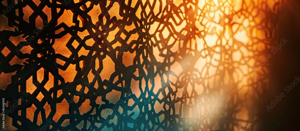 Poster Arabesque shadow, you can use it as overlay layer on any photo.Abstract background with traditional ornament. Copy space image. Place for adding text or design