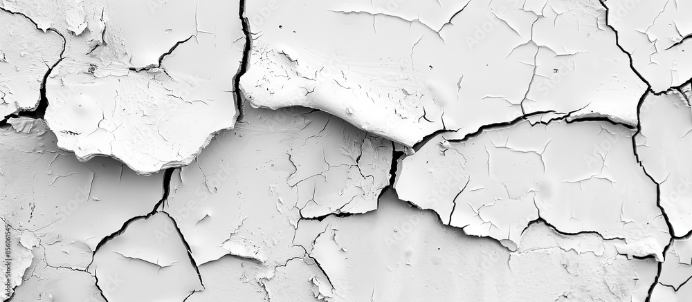 Poster cracked flaking white paint on the wall texture background. grunge and rough texture background. wit