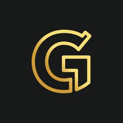 Letter G logo design vector with creative concept and golden gradient