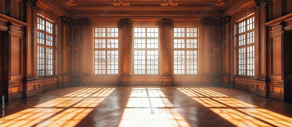 Poster Hall with windows. with copy space image. Place for adding text or design