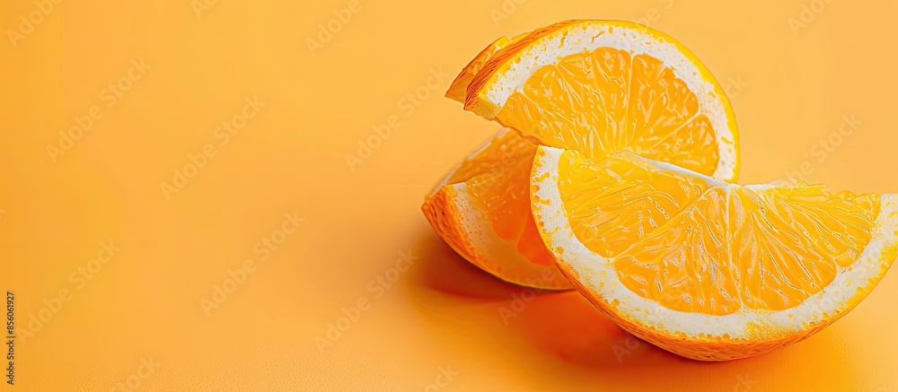 Leinwandbilder the rest of the orange peel, cut in half, used for manually squeezing the juice pastel background. w