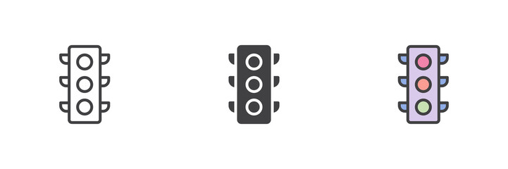 Traffic light different style icon set