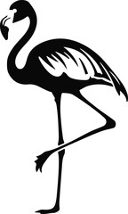 Obraz premium A flamingo bird silhouette vector Illustration