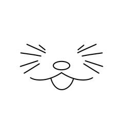 Hand Drawn Cat Mustache and Nose