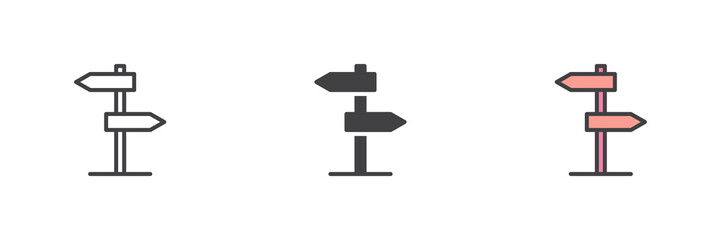 Signpost different style icon set