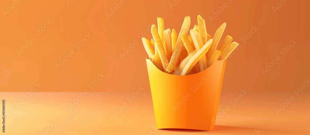 Aufkleber french fries on pastel background food isolated pastel. with copy space image. place for adding text