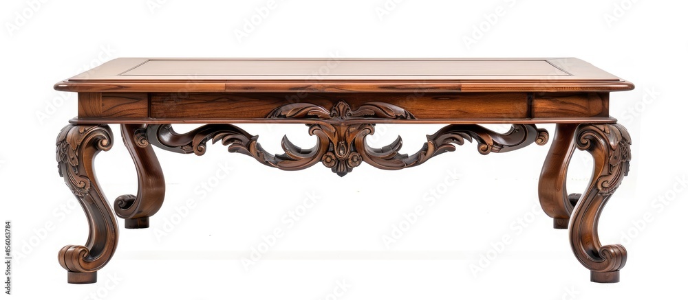 Poster antique classic coffee table isolated on white background. with copy space image. place for adding t