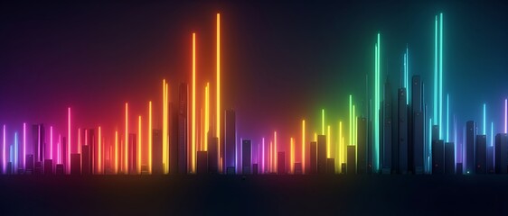 Background equalizer for music, colorful disco lights twinkling, celebration party, night music, DJ, 