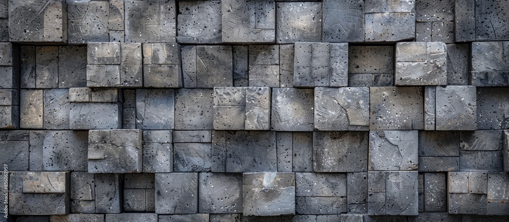 Aufkleber Cinder block wall background, brick texture Concrete block wall. Gray background of Cement block wall. with copy space image. Place for adding text or design