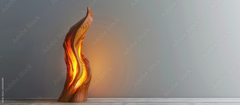 Poster wooden lamp handmade. with copy space image. Place for adding text or design