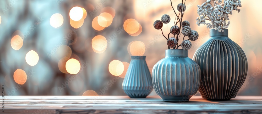 Aufkleber Stylish interior items for the home ,Bokeh light background. with copy space image. Place for adding text or design