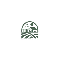 Fototapeta premium Farm Land Agriculture Logo Design, Agriculture logo design vector template, farm house logo, landscaping logo vintage style, home land agriculture logo, farm house logo design template