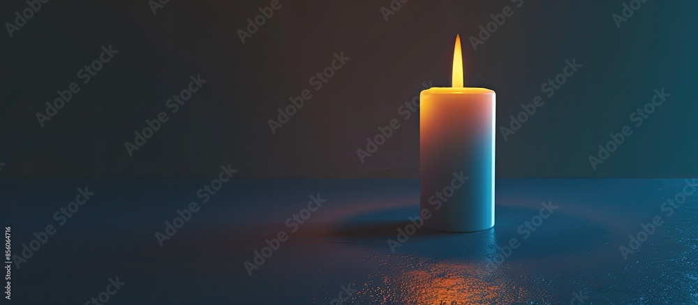Aufkleber white candle to light when the lights go out. with copy space image. Place for adding text or design