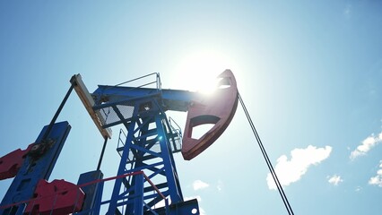 oil pump. oil rig mechanism pumping oil and gas lifestyle. business industry concept. rig energy...