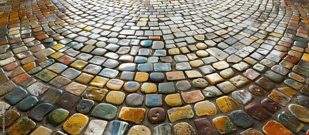 Aufkleber Mosaic floor texture. with copy space image. Place for adding text or design