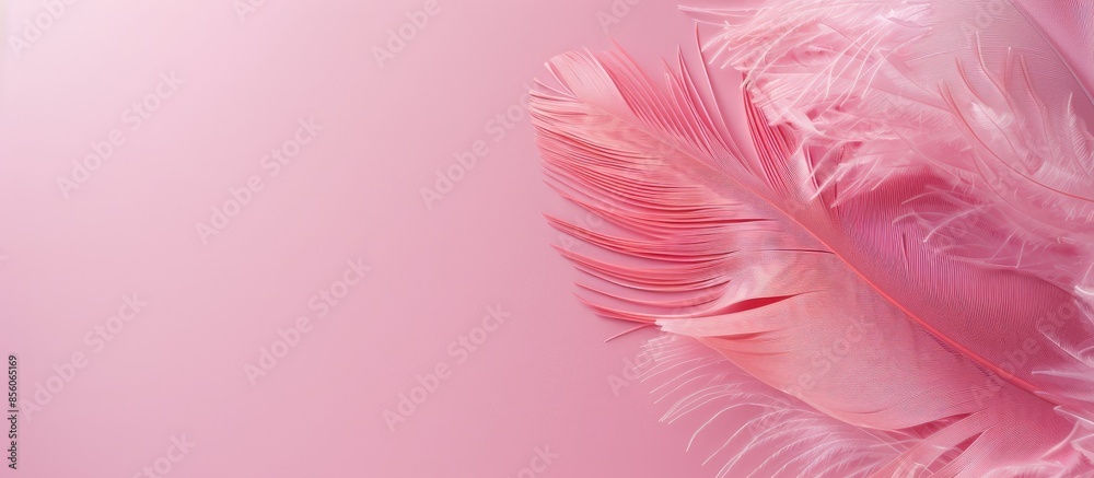 Poster pink feather pastel background texture isolated fashion. with copy space image. place for adding tex