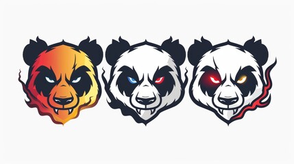 Obraz premium Mascot logo design of a panda with bold line. Clipart vector illustration.