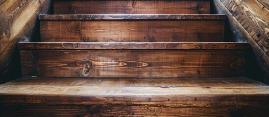 closed up of wooden stairs in home. with copy space image. Place for adding text or design