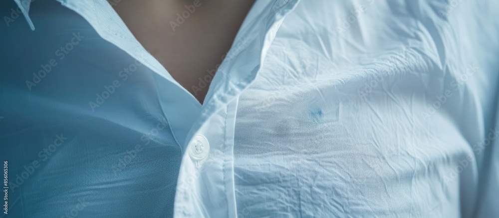 Poster white shirt, taken with the collar close up. with copy space image. place for adding text or design