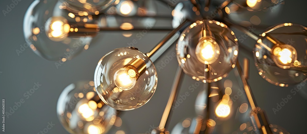 Poster Closeup view of contemporary light fixture. with copy space image. Place for adding text or design