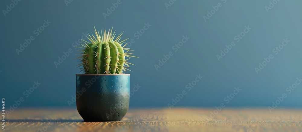 Leinwandbilder Mini cactus in a pot . with copy space image. Place for adding text or design
