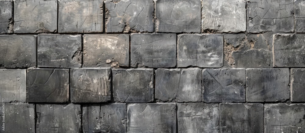 Aufkleber Cinder block wall background, brick texture Concrete block wall. Gray background of Cement block wall. with copy space image. Place for adding text or design