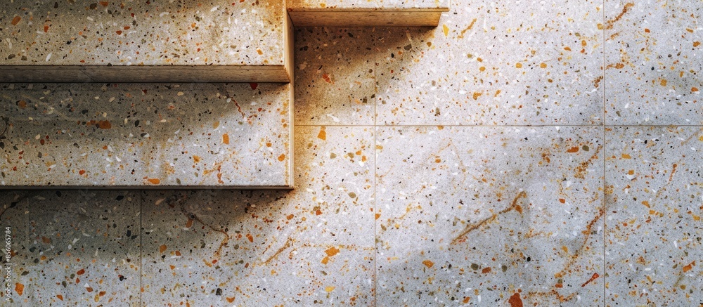 Leinwandbilder stairs walkway down terrazzo floor. select focus with shallow depth of field. with copy space image. Place for adding text or design