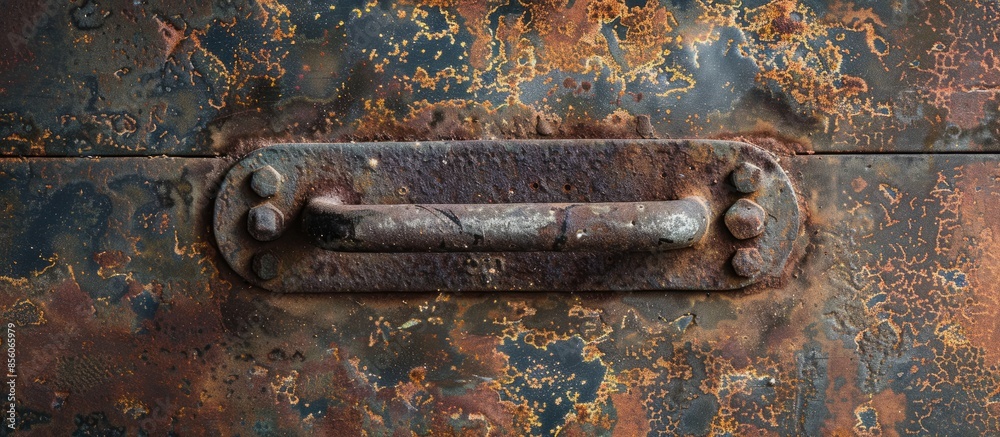 Aufkleber steel cabinet handle. with copy space image. place for adding text or design