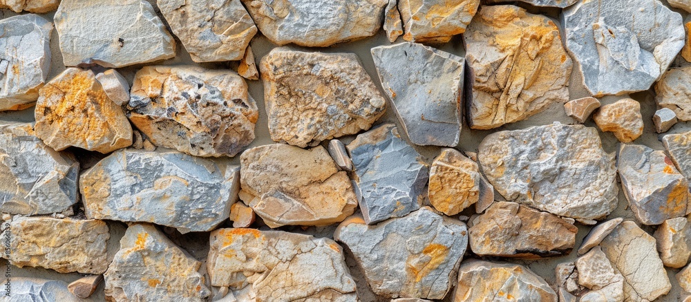 Poster Texture of stone wall background. with copy space image. Place for adding text or design