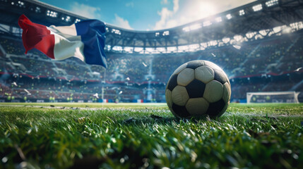 Naklejka premium UEFA EURO 2024 Soccer Ball with Flag of Germany, England, Spain, Italy, France, Portugal, Poland, Ukraine, Switzerland, Hungary, Turkey, Serbia, Belgium, Slovenia, Croatia