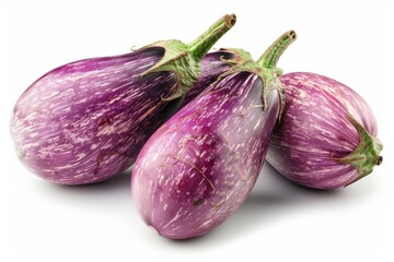 Fresh Striped Eggplants