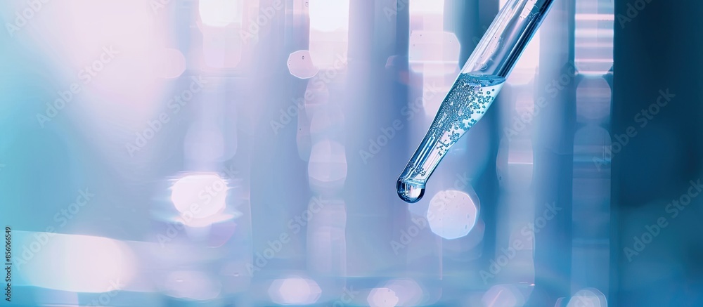 Poster science, safety, research, technology lab tube with a pipette. with copy space image. place for addi