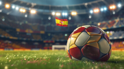 Fototapeta premium UEFA EURO 2024 Soccer Ball with Flag of Germany, England, Spain, Italy, France, Portugal, Poland, Ukraine, Switzerland, Hungary, Turkey, Serbia, Belgium, Slovenia, Croatia