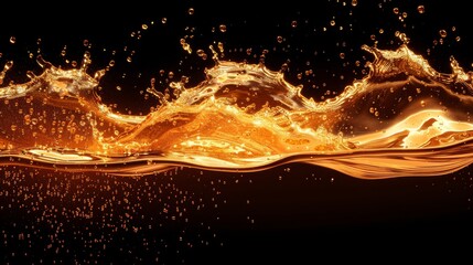 Fototapeta premium Splash of oily liquid isolated on black background